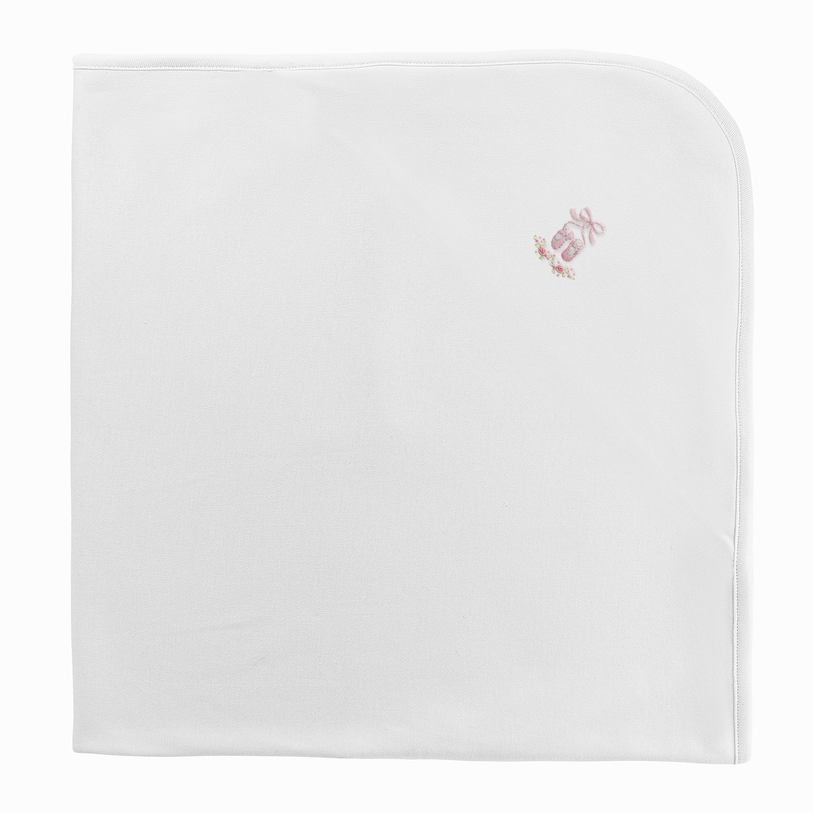 Baby Club Chic Sugarplum Steps Embroidered Pima Receiving Blanket