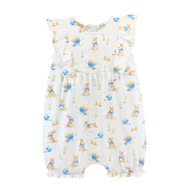 Bunny's Garden Romper with Ruffles