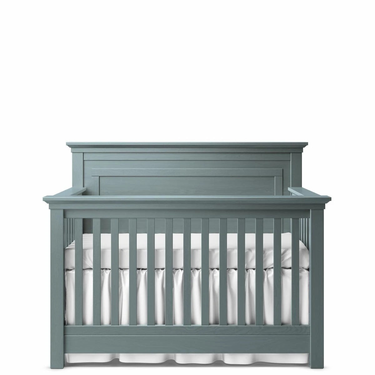 Convertible Crib Solid Back Washed Grey