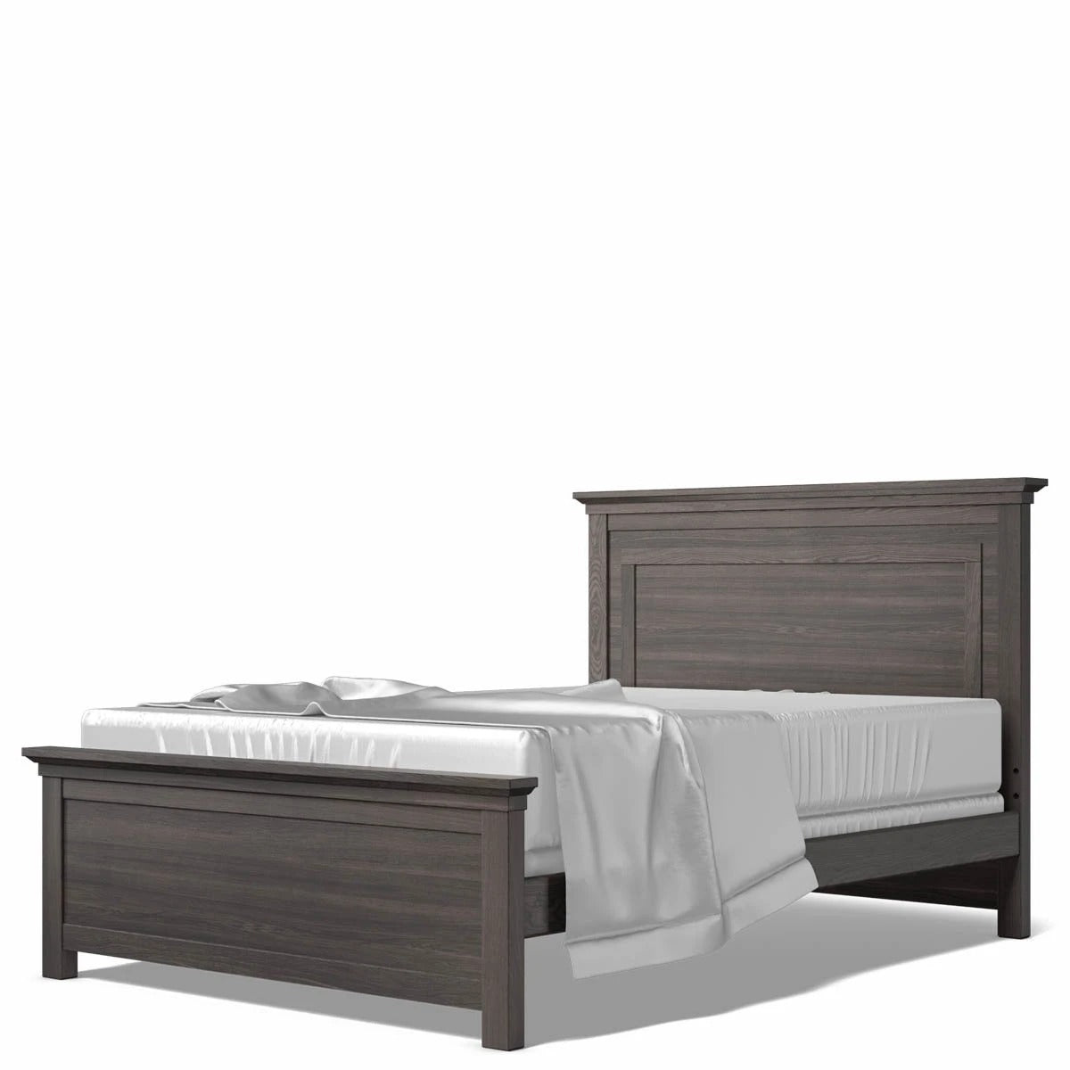 Full Bed Solid Back Oil Grey
