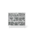Single Dresser Washed Grey with Solid White and Circle Laser Applique