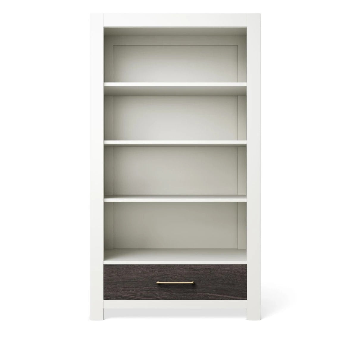 Bookcase Solid White with Oil Grey