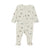 Ribbed Zipped Footie, All-Over-Print, Silver Blue