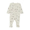 Ribbed Zipped Footie, All-Over-Print, Silver Blue