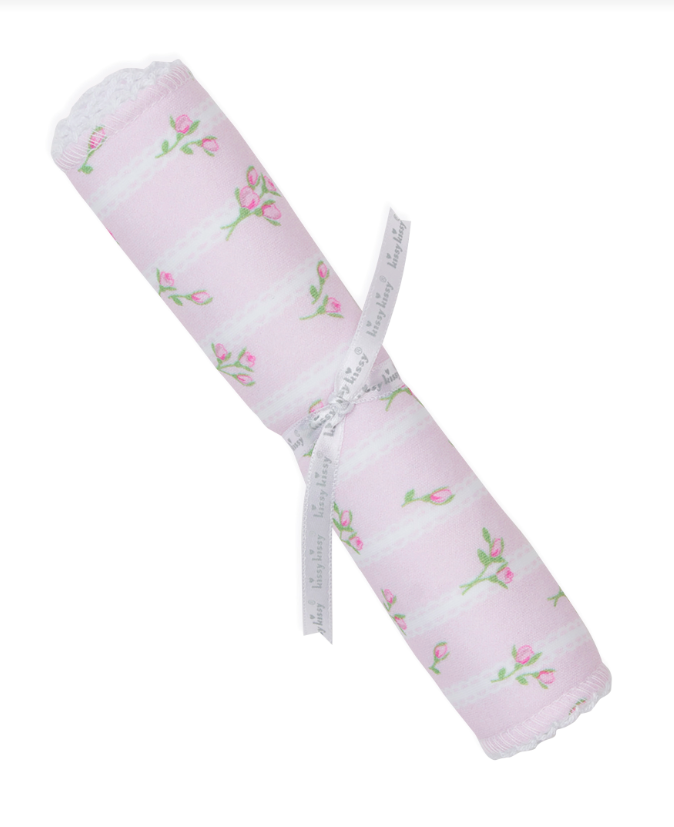 Ribbon Stripe Bouquet Burp Cloth