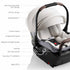 Romer Juni Infant Car Seat with Versa Base, SecureLoc Technology, Luxury Cover, Pearl