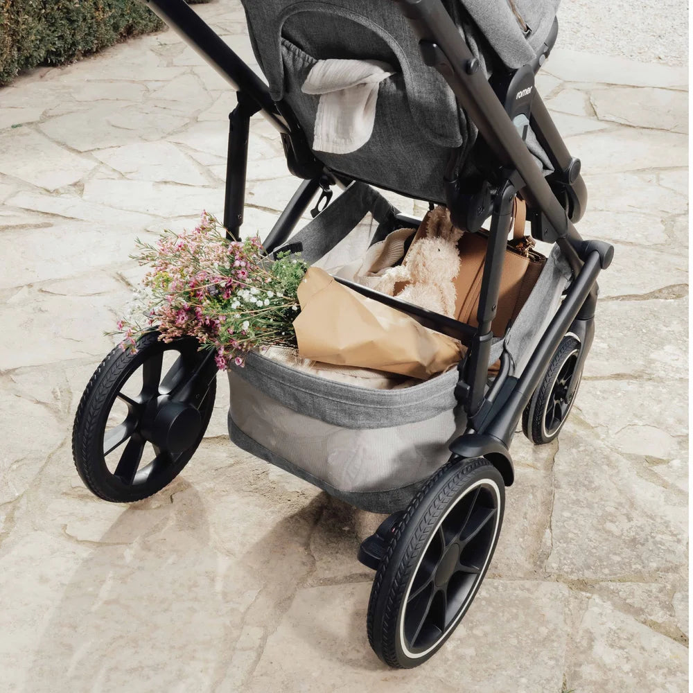 Romer Juni & Tura Travel System, Infant Car Seat & Stroller Set With Versa Base — Pearl