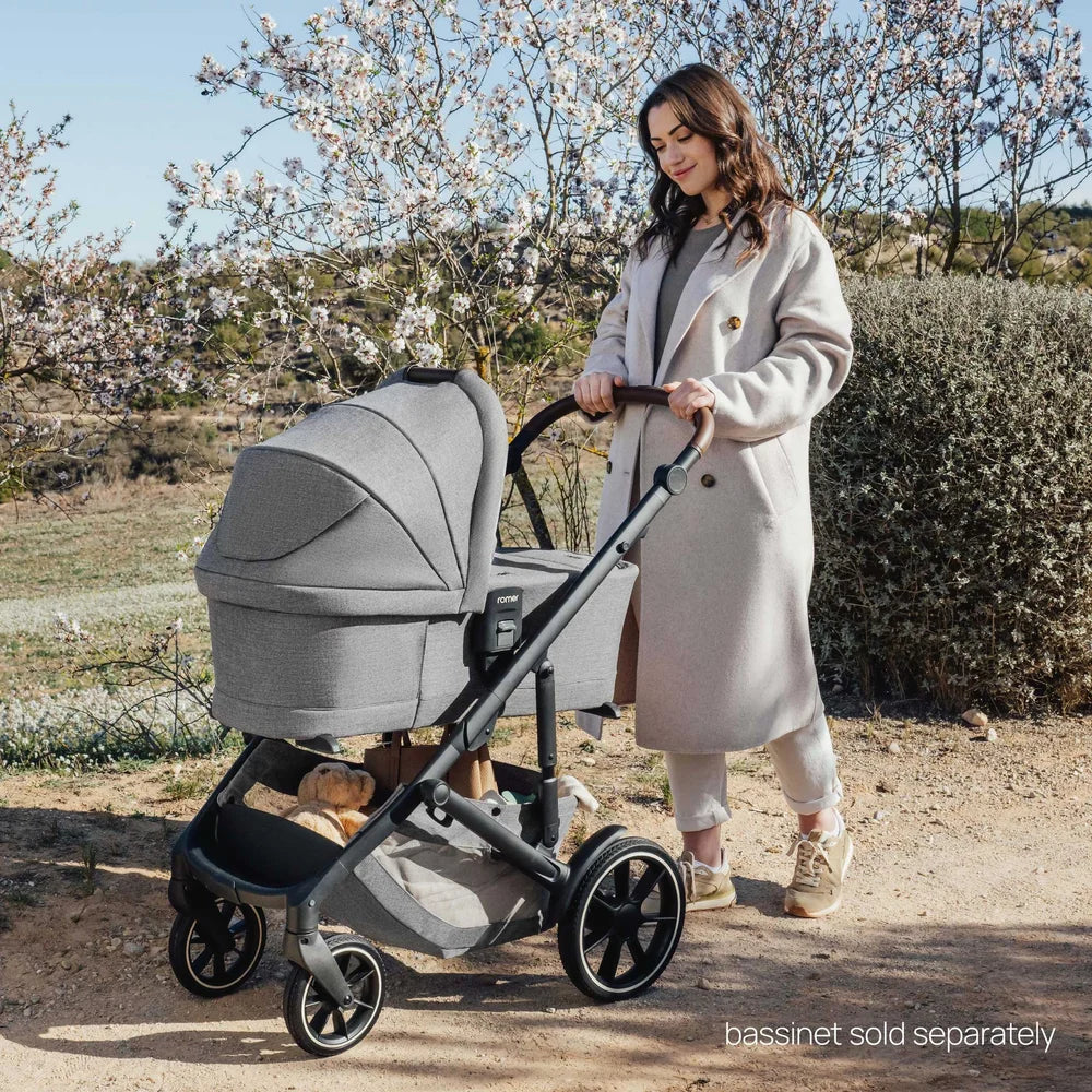 Romer Juni & Tura Travel System, Infant Car Seat & Stroller Set With Versa Base — Pearl