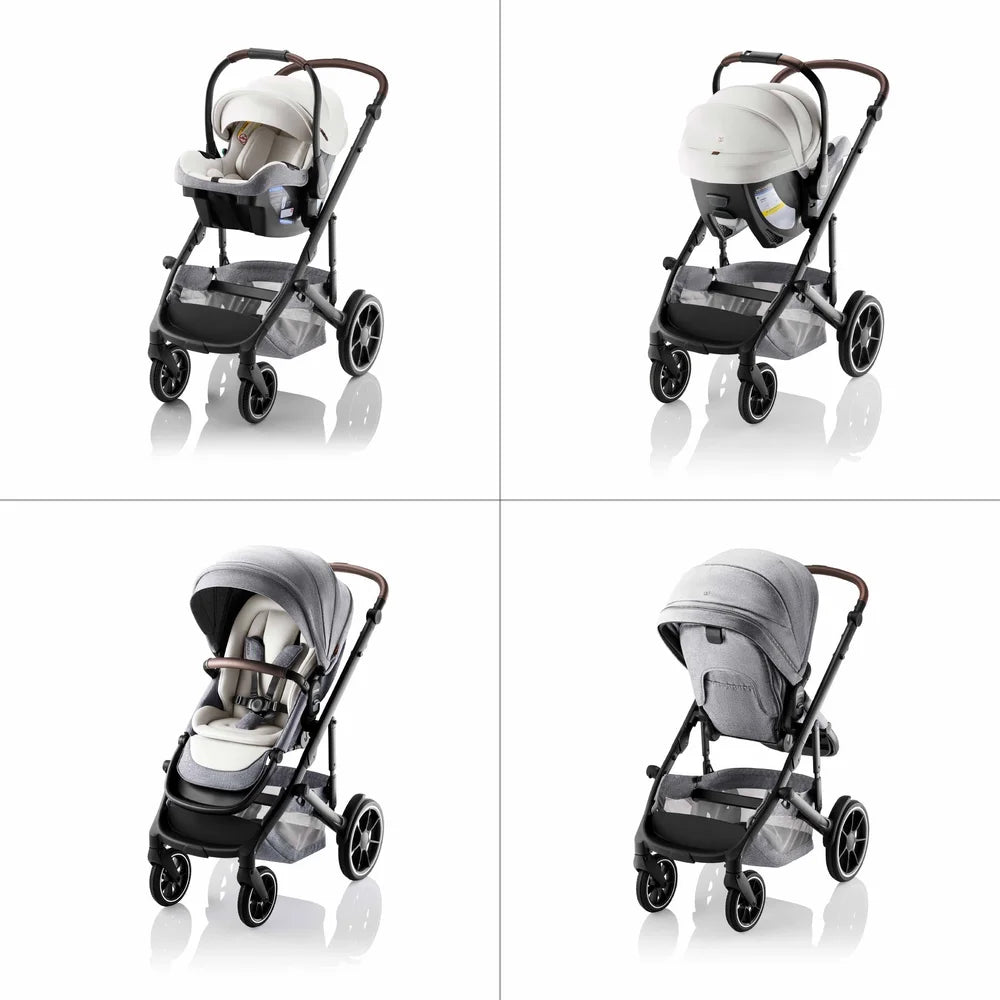 Romer Juni & Tura Travel System, Infant Car Seat & Stroller Set With Versa Base — Pearl