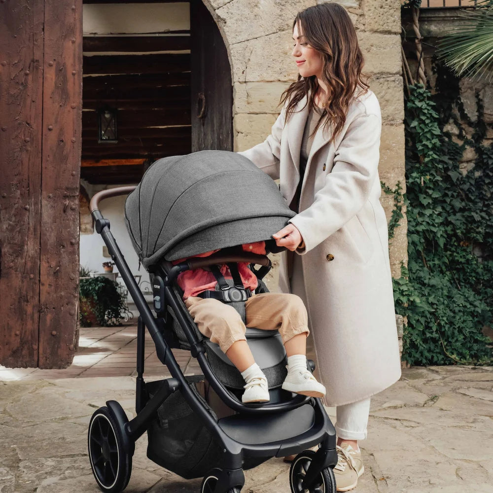 Romer Juni & Tura Travel System, Infant Car Seat & Stroller Set With Versa Base — Peppercorn