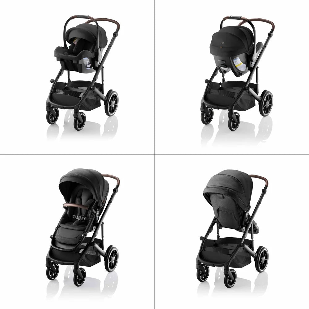 Romer Juni & Tura Travel System, Infant Car Seat & Stroller Set With Versa Base — Peppercorn