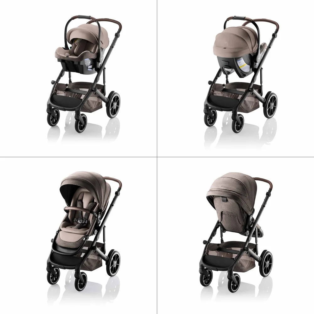 Romer Juni & Tura Travel System, Infant Car Seat & Stroller Set With Versa Base — Truffle