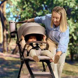 Romer Lani Ultra-Compact Travel Stroller, Lightweight Design With Seawool Fabric, Truffle