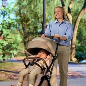 Romer Lani Ultra-Compact Travel Stroller, Lightweight Design With Seawool Fabric, Truffle