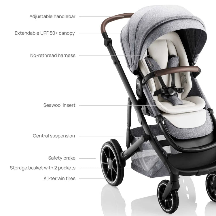 Romer Tura Stroller, Portable Toddler and Baby Stroller, Pearl