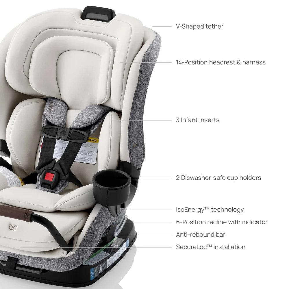 Romer Veni Convertible Car Seat, Two-Stage Car Seat with Slim 17” Design and SecureLoc, Pearl