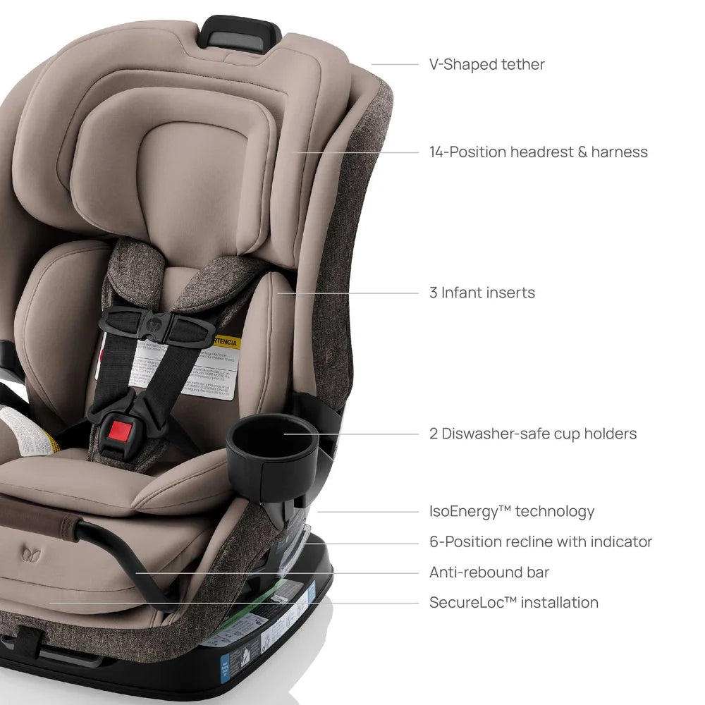 Romer Veni Convertible Car Seat, Two-Stage Car Seat with Slim 17” Design and SecureLoc, Truffle