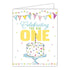 Rosanne Beck Card - Celebrating the Big One Cake with Banner