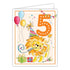 Rosanne Beck Card - Handpainted Fifth Birthday Lion