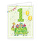 Rosanne Beck Card - Handpainted First Birthday Turtle