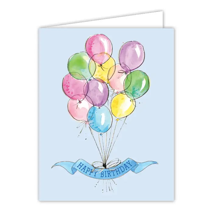 Rosanne Beck Card - Happy Birthday Handpainted Balloons