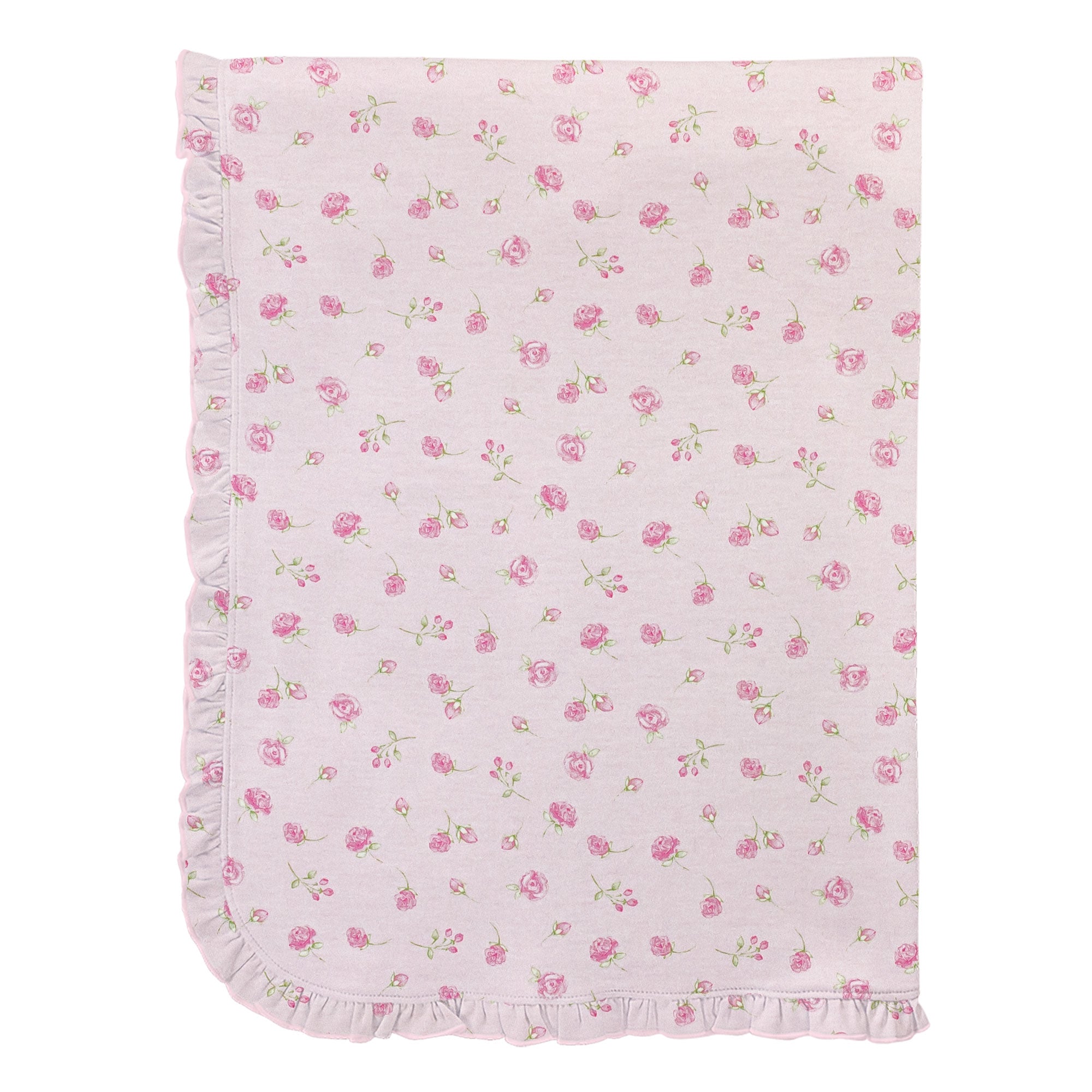 Rosebuds, Receiving Blanket With Ruffles