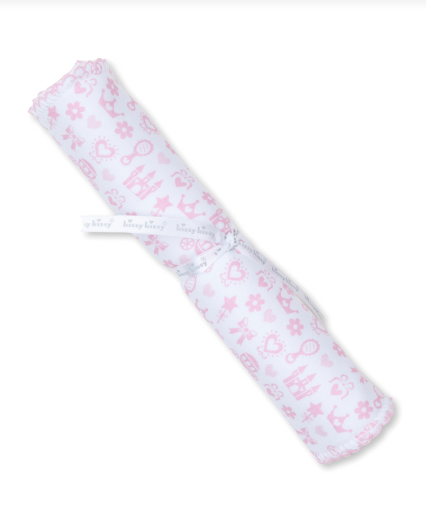 Royal Details Burp Cloth, Pink