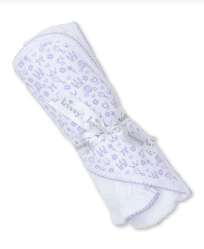 Royal Details Hooded Towel & Mitt Set, Lilac