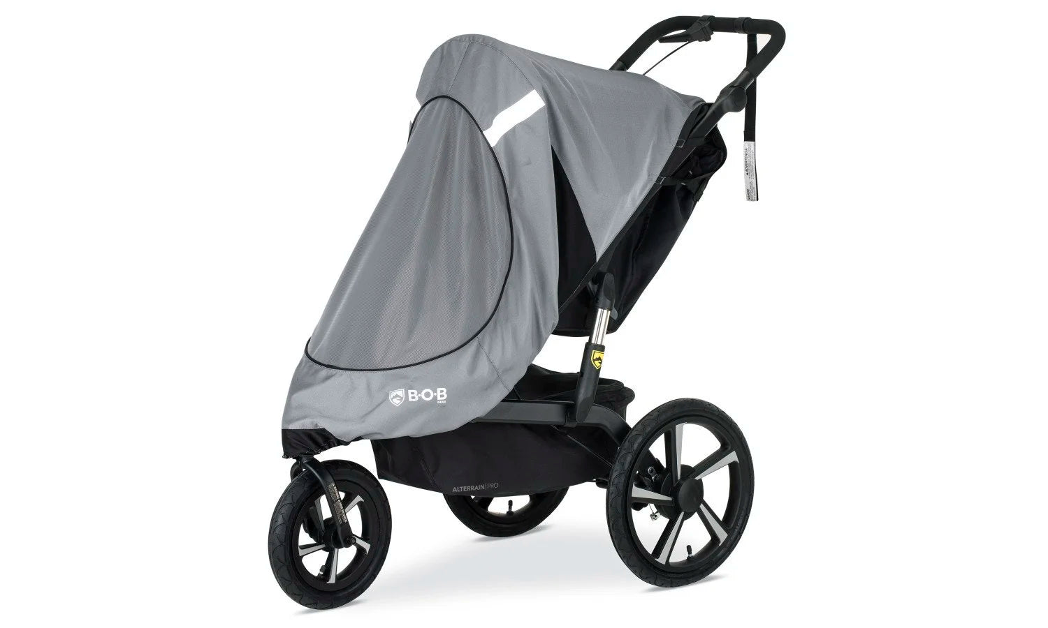Sun Shield on an Alterrain Pro Jogging Stroller Left Facing