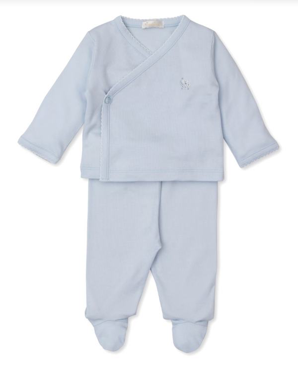 SCE Fleecy Sheep Footed Pant Set with Hand Emb, Blue