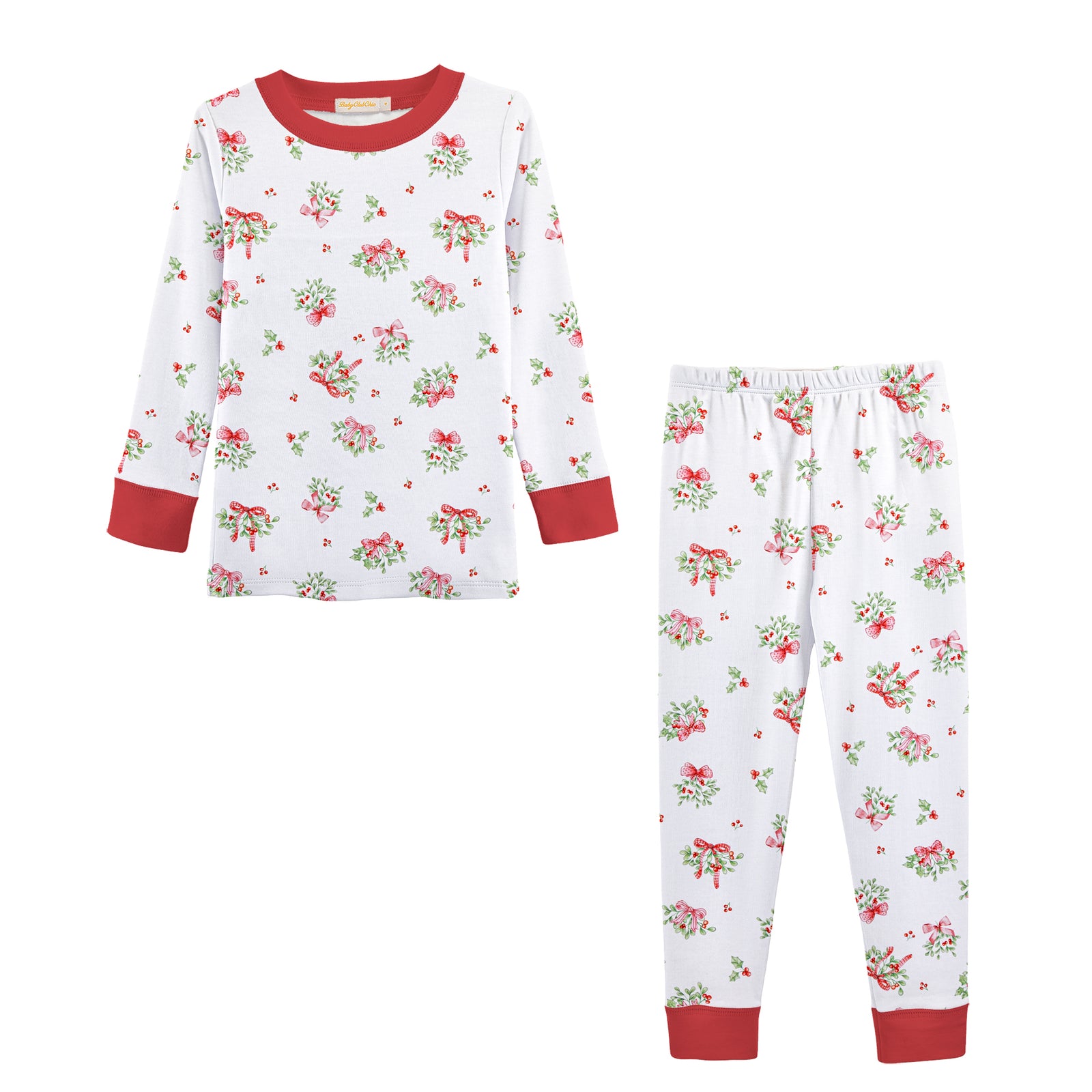Baby Club Chic Mistletoe Kisses Printed Pima Kid Set