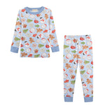 Baby Club Chic Tiny Santa's Treats - Light Blue Printed Pima Kid Set