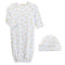 Baby Club Chic Tiny Baby Duckies Printed Pima Gown and Hat Set