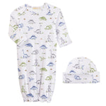 Baby Club Chic Cute Roars Printed Pima Gown with Hat Set