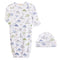 Baby Club Chic Cute Roars Printed Pima Gown with Hat Set