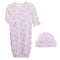 Baby Club Chic Tiny Bunches of Roses Printed Pima Gown and Hat Set