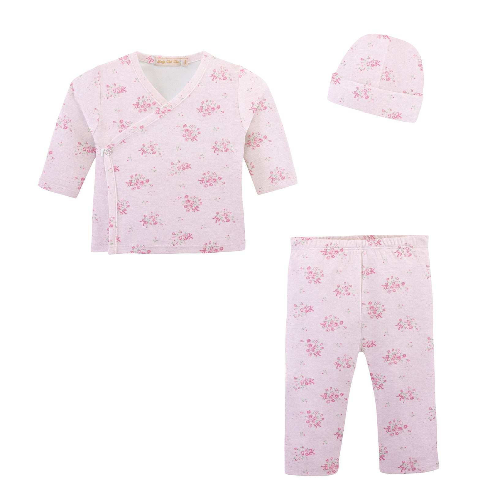 Baby Club Chic Tiny Bunch of Roses Take Me Home with Hat Set