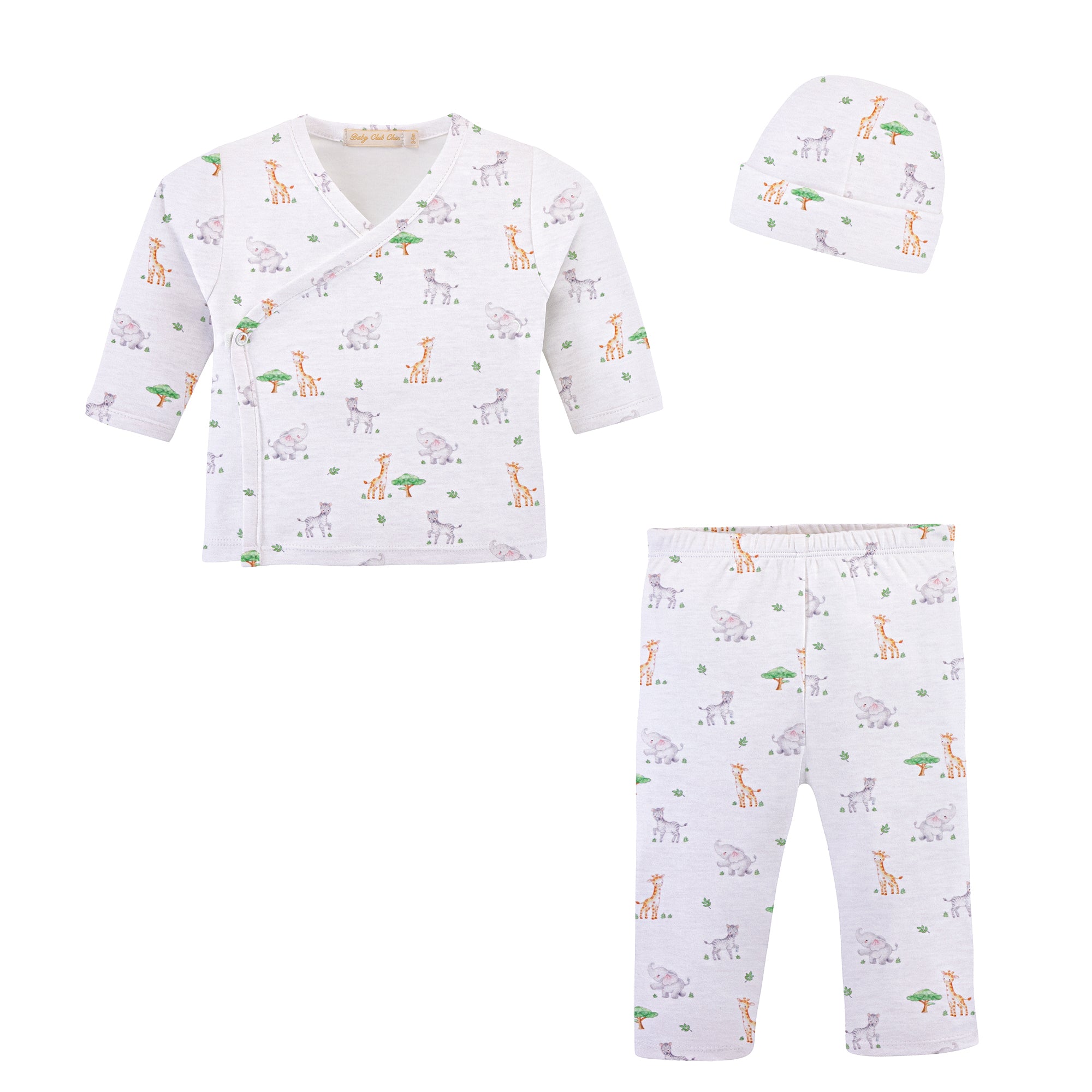 Baby Club Chic Tiny Safari Take Me Home with Hat Set