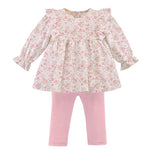 Baby Club Chic Velvet Petals Printed Pima Ruffled Blouse and Legging Set