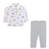 Baby Club Chic Cute Roars Printed Pima L/S Collared Tee & Pants Set