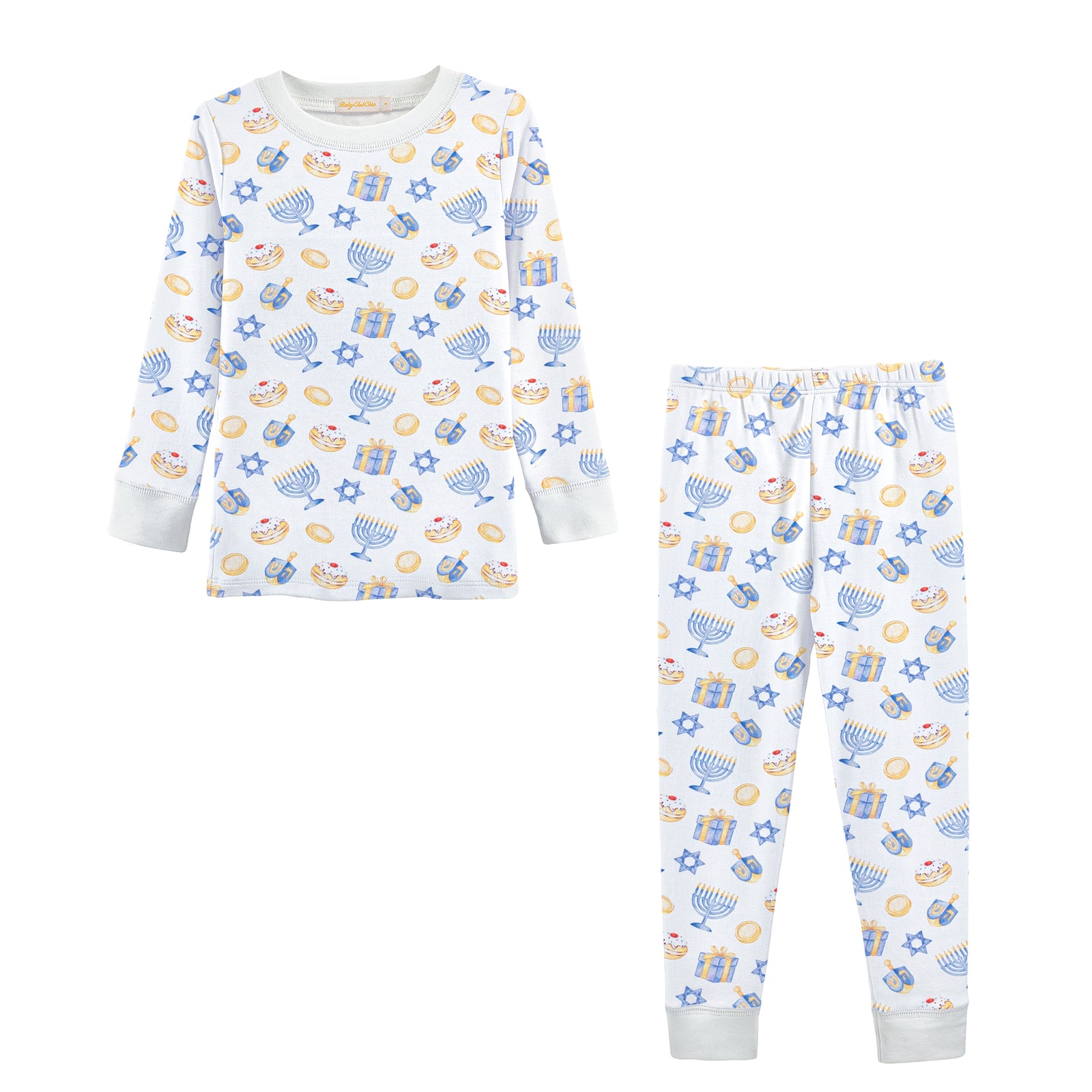 Baby Club Chic Happy Hanukkah Printed Pima Kid Set