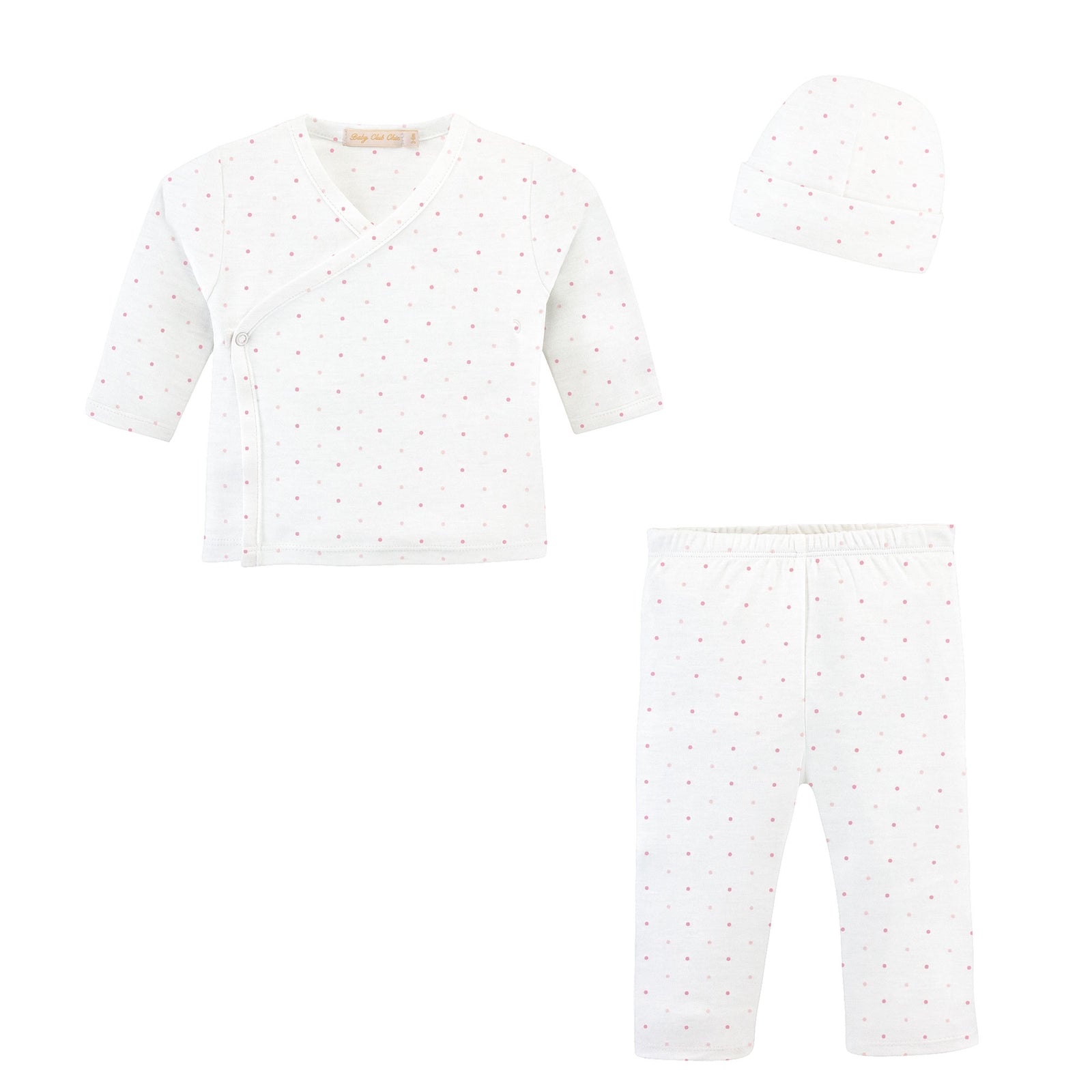 Baby Club Chic Pink Dots Take Me Home with Hat Set