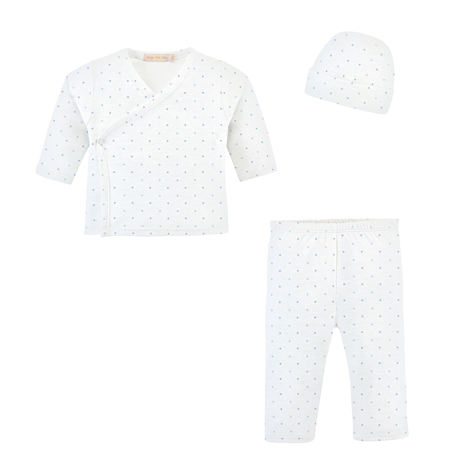 Baby Club Chic Blue Dots Take Me Home with Hat Set