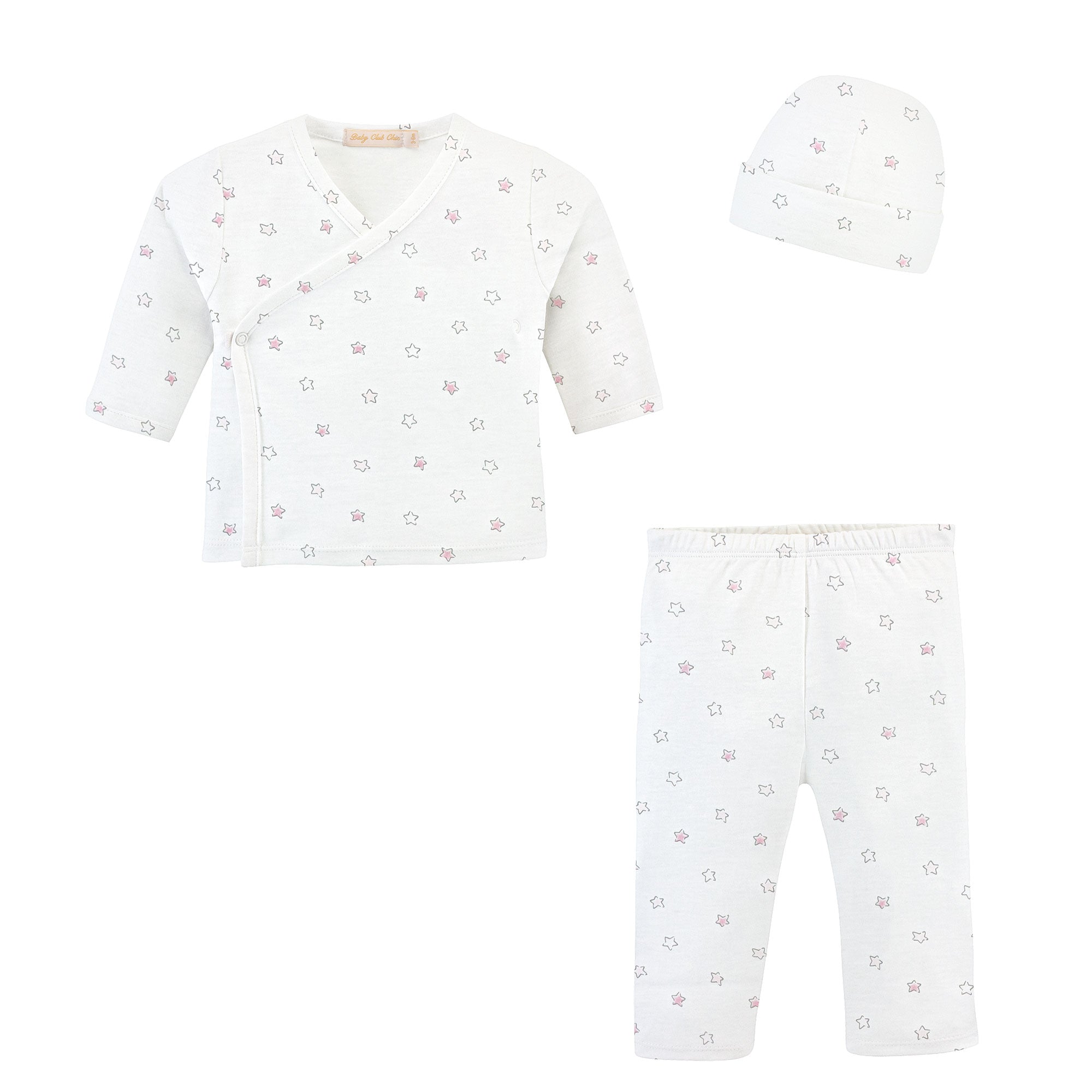 Pink Little Stars Printed Take Me Home w/Hat Set