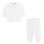 English Knot Roses Top and Pant Set, White