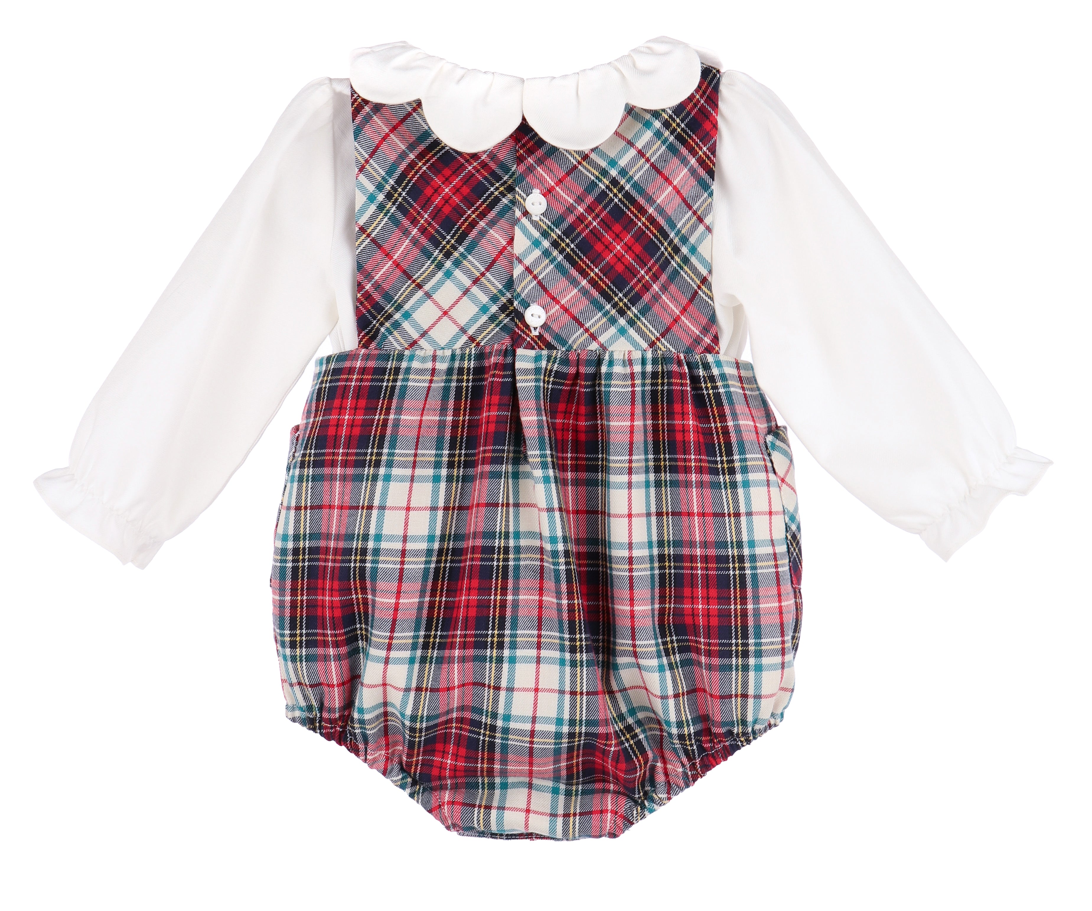 Gingerbread Plaid Bow Bubble, Red