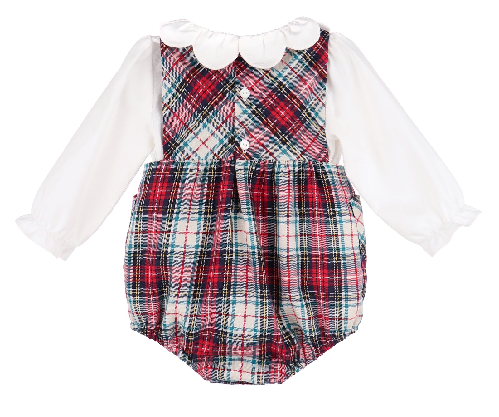 Gingerbread Plaid Bow Bubble, Red
