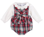 Gingerbread Plaid Bow Bubble, Red