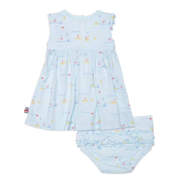 Sail-ebrate Good Times Modal Magnetic Little Baby Dress + Diaper Cover Set