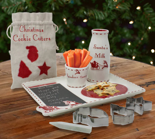 Santa's Cookie & Message Platter Set w/ Cookie Cutters